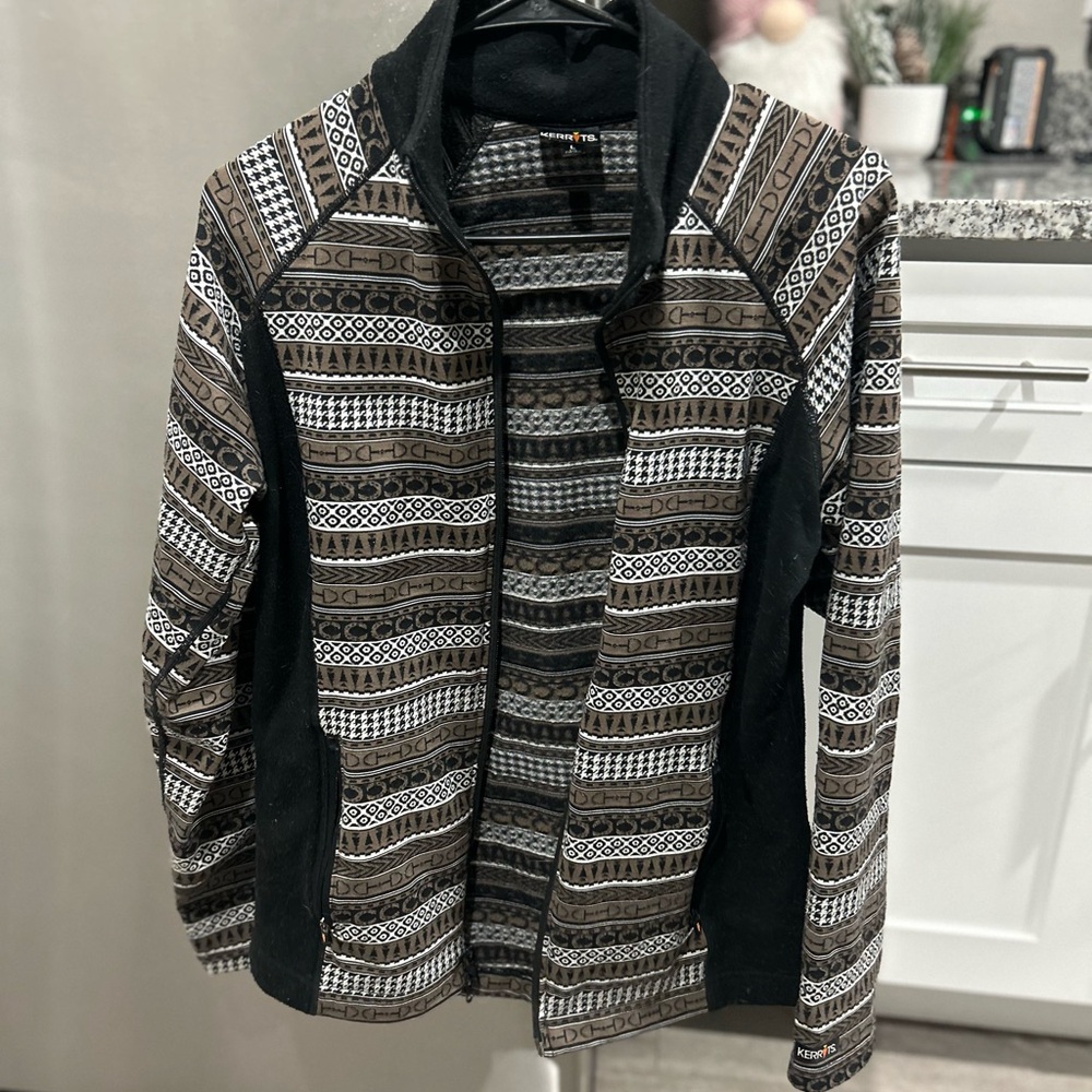 Kerrits Black and Brown Patterned Jacket